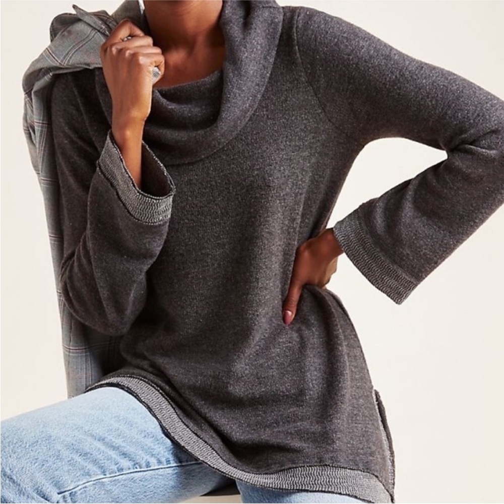 Maeve x Anthropologie Risa Hacci Cowl Tunic Sweater